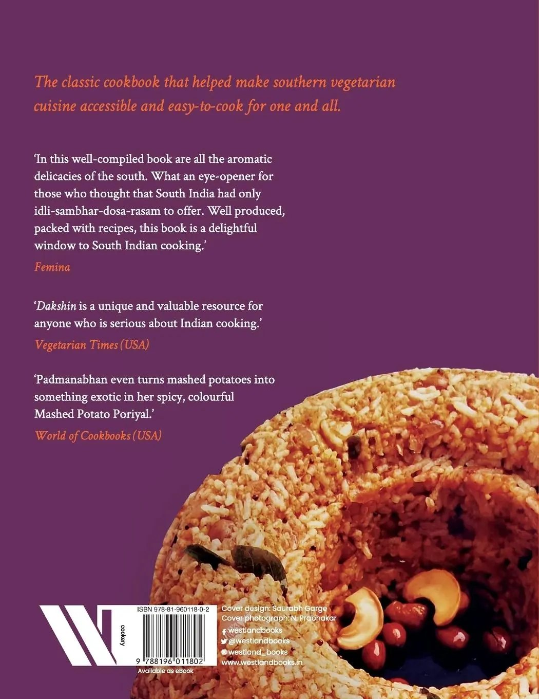 Rückseite: 9788196011802 | Dakshin | Vegetarian Cuisine from South India | Chandra Padmanabhan