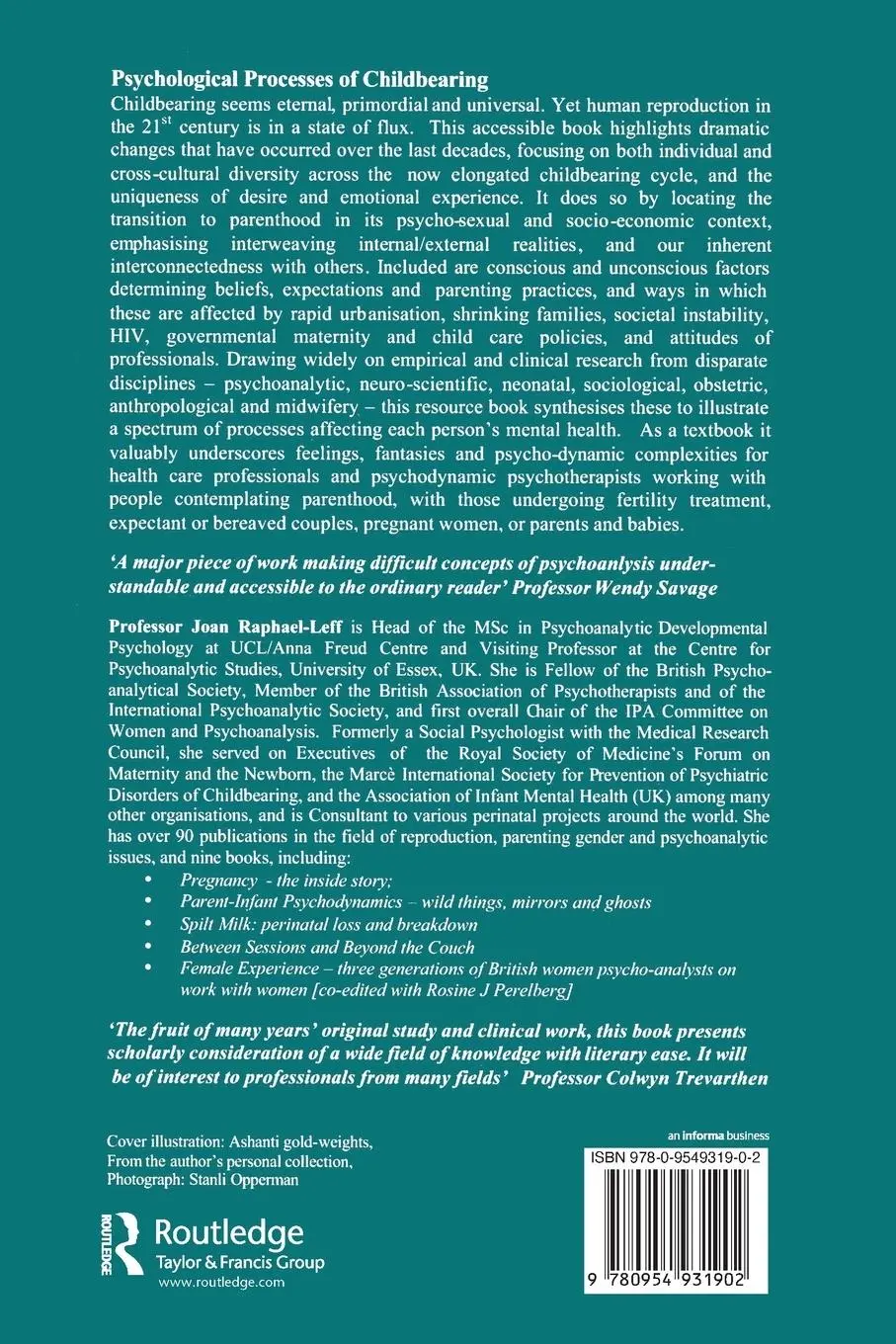 Rückseite: 9780954931902 | The Psychological Processes of Childbearing | Fourth Edition | Buch