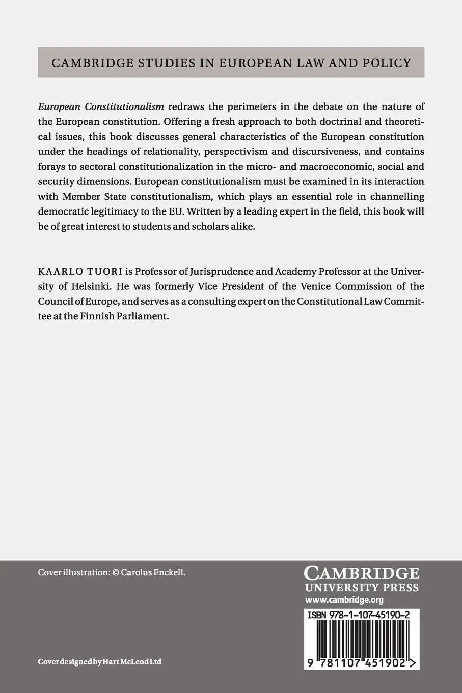 Rückseite: 9781107451902 | European Constitutionalism | Kaarlo Tuori | Taschenbuch | Englisch