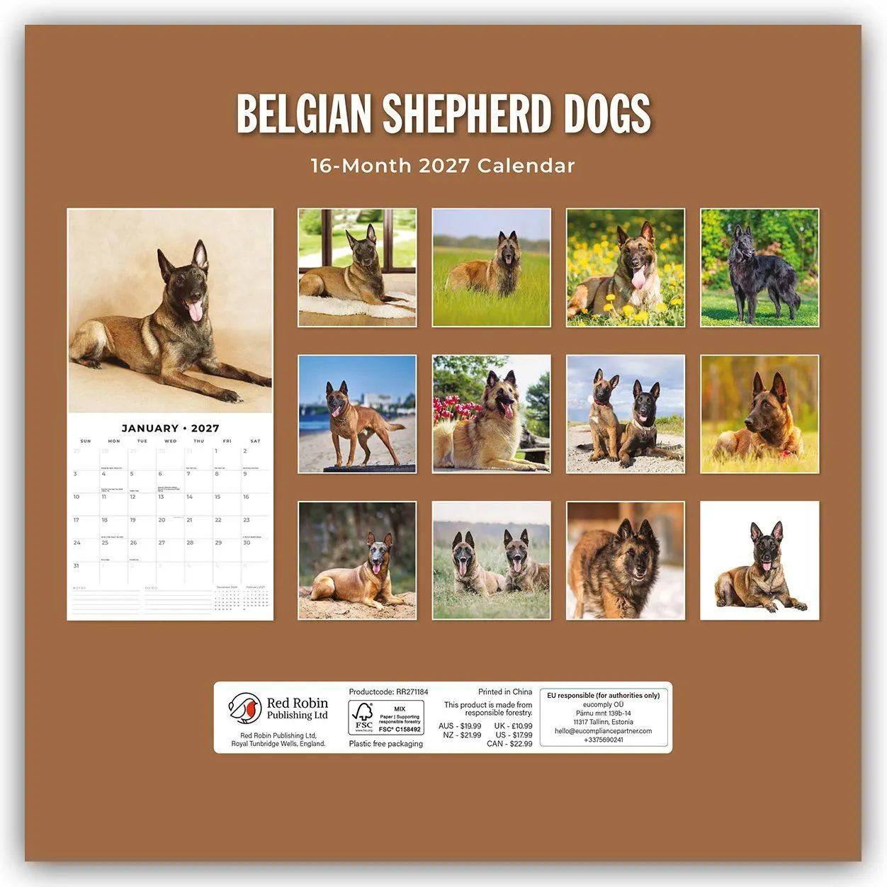 Rückseite: 9781837011902 | Belgian Shepherd - Belgischer Schäferhund 2027 - 16-Monatskalender