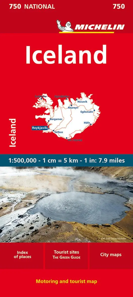 Cover: 9782067211902 | Michelin Nationalkarte Island | Straßen- und Tourismuskarte 1:500.000