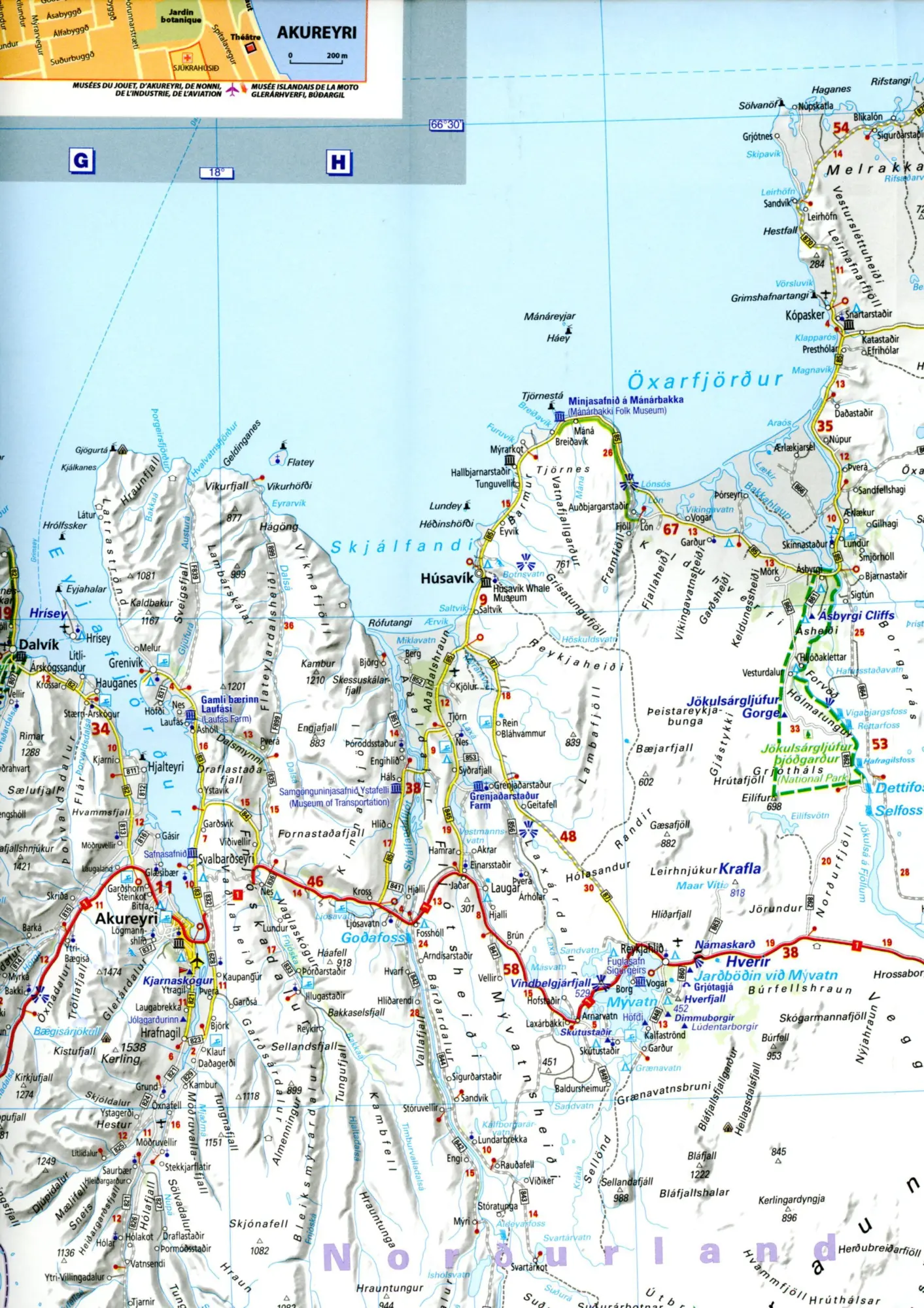 Bild: 9782067211902 | Michelin Nationalkarte Island | Straßen- und Tourismuskarte 1:500.000