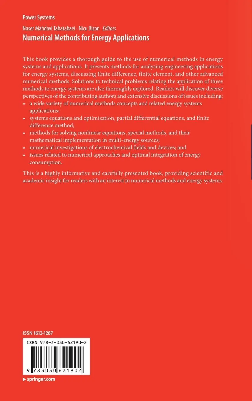 Rückseite: 9783030621902 | Numerical Methods for Energy Applications | Nicu Bizon (u. a.) | Buch