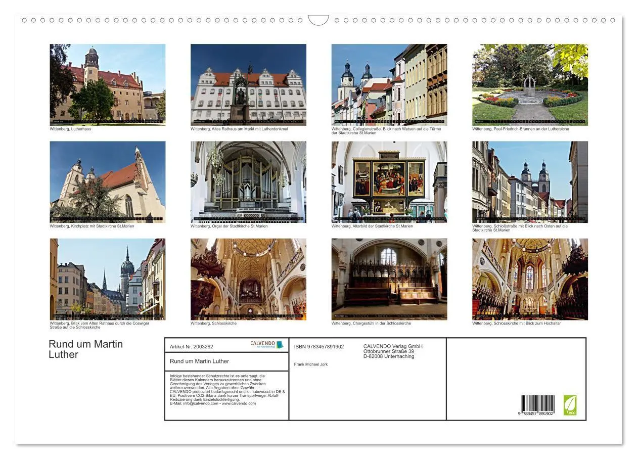 Bild: 9783457891902 | Rund um Martin Luther (Wandkalender 2026 DIN A2 quer), CALVENDO...