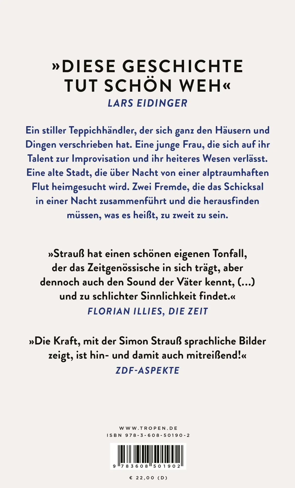 Rückseite: 9783608501902 | zu zweit | Novelle | Simon Strauß | Buch | gebunden mit Schutzumschlag