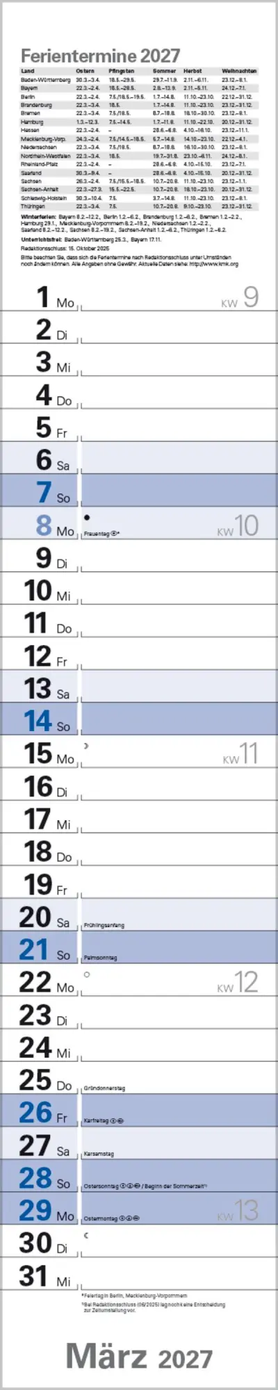 Bild: 9783819301902 | Planer Blau 2027 | Verlag Korsch | Kalender | Spiralbindung | 13 S.