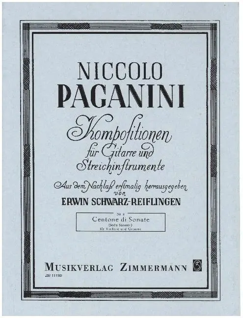 Cover: 9790010111902 | Sechs Sonaten Nr. 1-6 | Niccolò Paganini | Broschüre | 44 S. | Deutsch