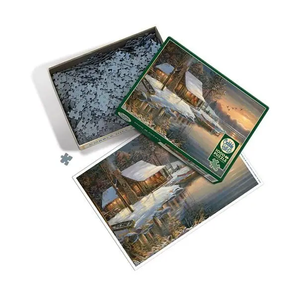 Bild: 625012402002 | Cobble Hill Blockhütte im Winter 1000 Teile | Spiel | In Spielebox