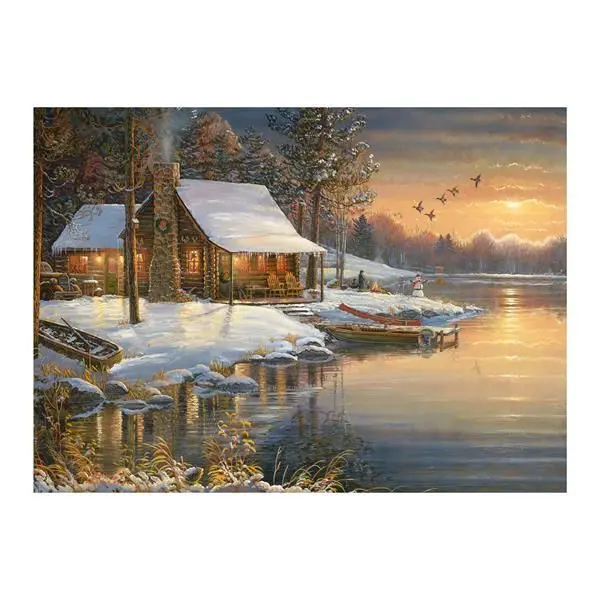 Bild: 625012402002 | Cobble Hill Blockhütte im Winter 1000 Teile | Spiel | In Spielebox