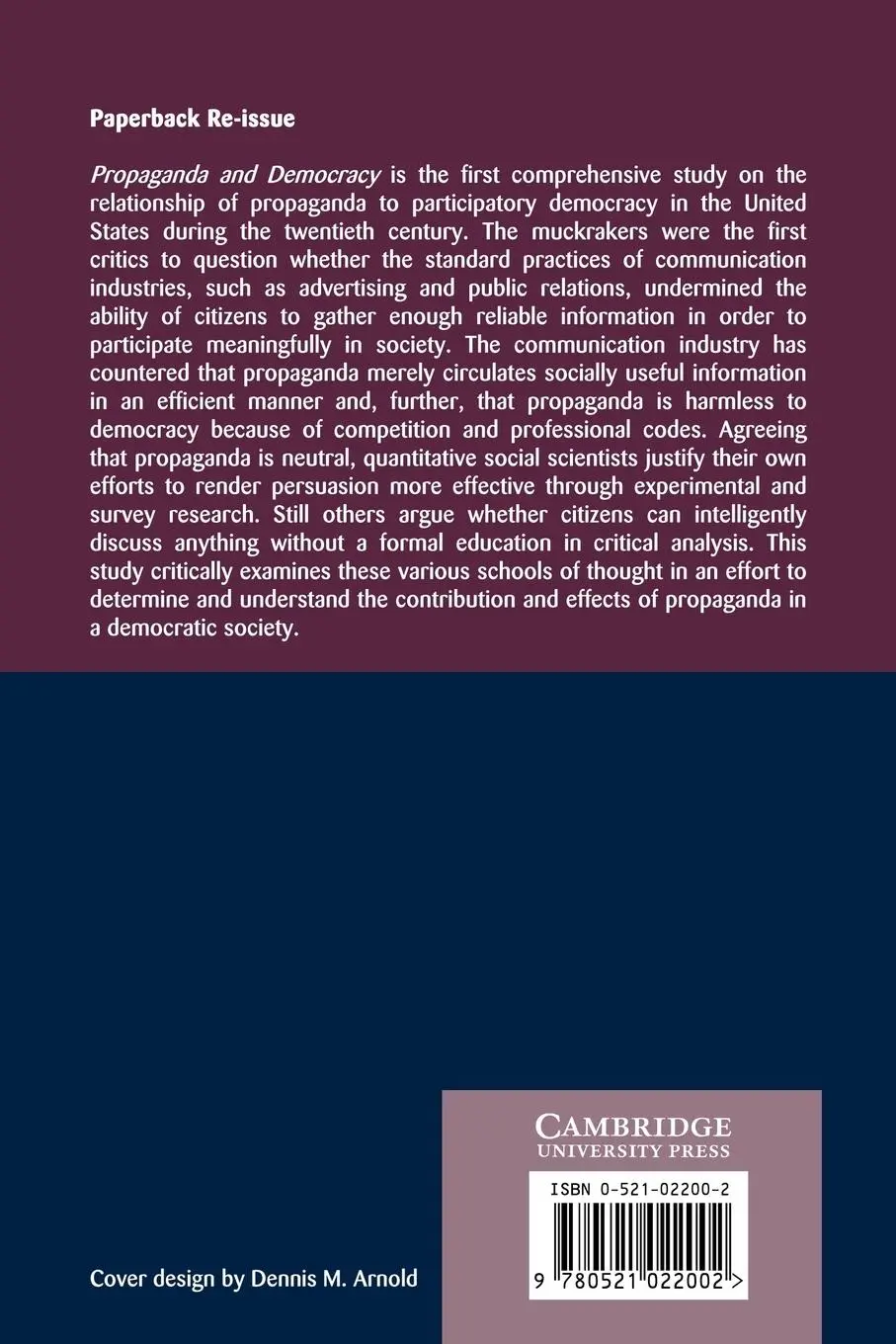 Rückseite: 9780521022002 | Propaganda and Democracy | J. Michael Sproule | Taschenbuch | Englisch
