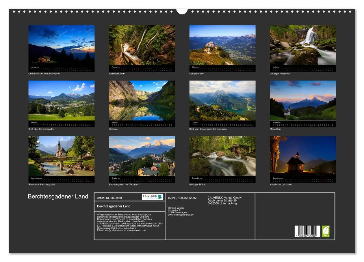 Bild: 9783516182002 | Berchtesgadener Land (Wandkalender 2026 DIN A2 quer), CALVENDO...