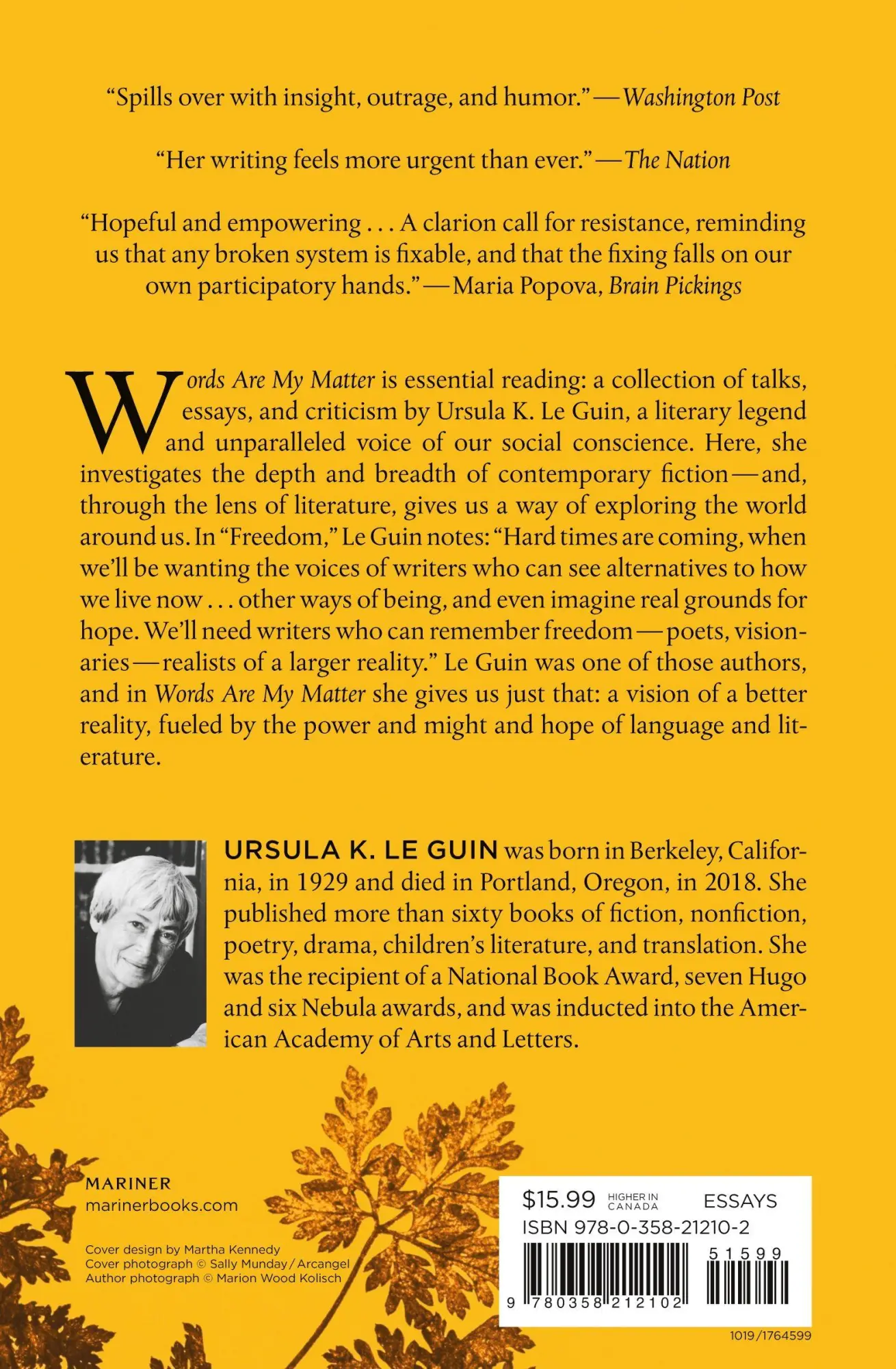 Rückseite: 9780358212102 | Words Are My Matter | Writings on Life and Books | Ursula K Le Guin
