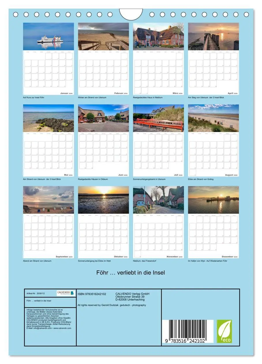 Bild: 9783516242102 | Föhr ... verliebt in die Insel (Wandkalender 2026 DIN A4 hoch),...