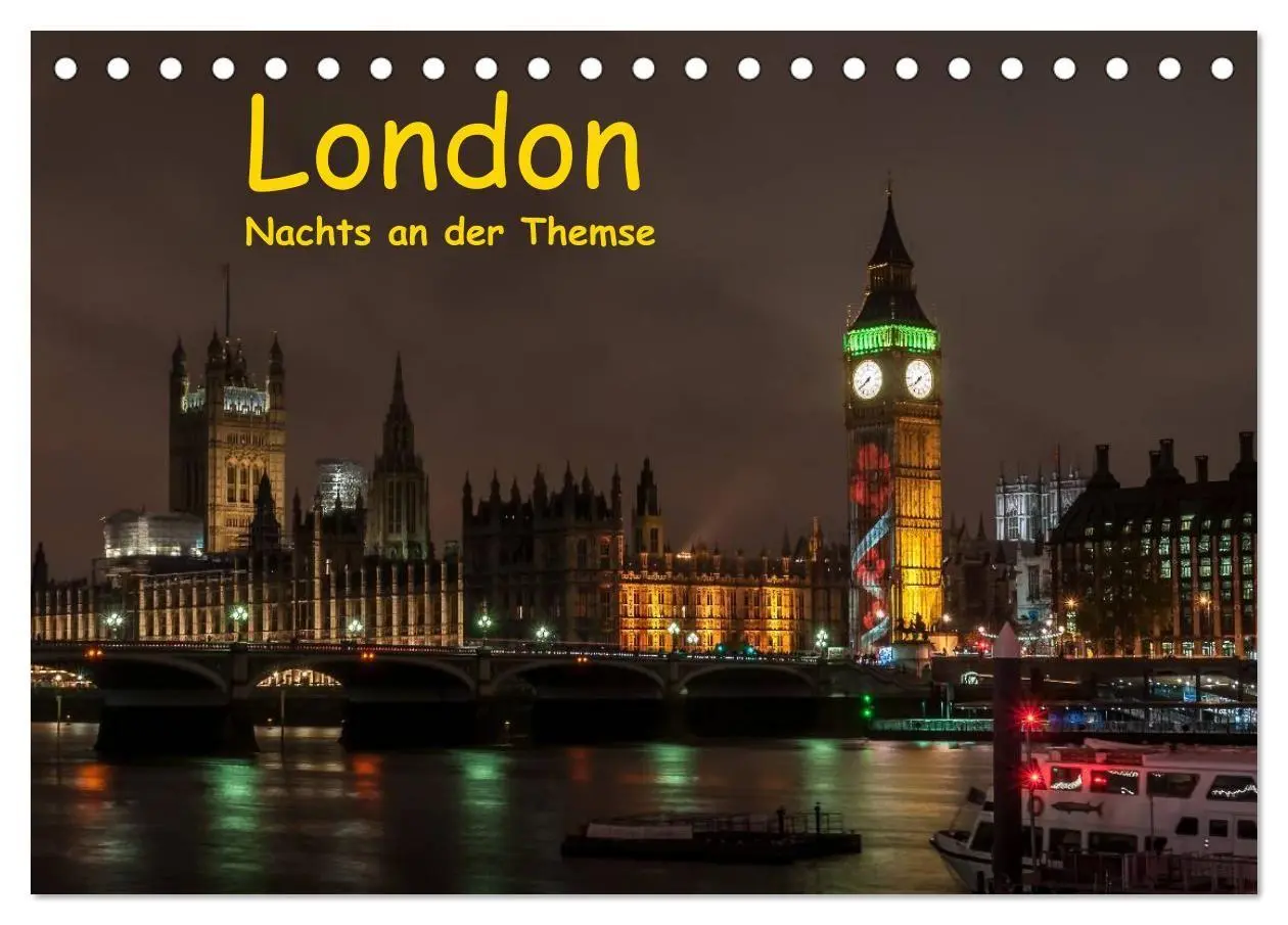 Cover: 9783569882102 | London - Nachts an der Themse (Tischkalender 2027 DIN A5 quer),...