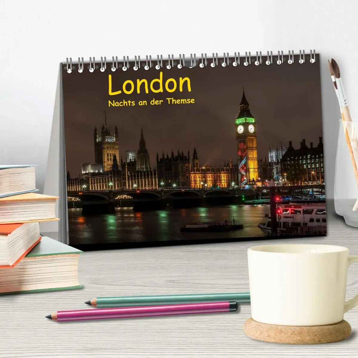 Bild: 9783569882102 | London - Nachts an der Themse (Tischkalender 2027 DIN A5 quer),...