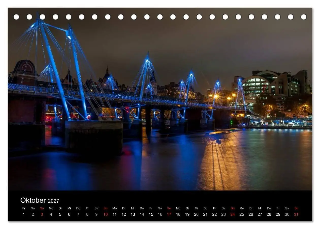 Bild: 9783569882102 | London - Nachts an der Themse (Tischkalender 2027 DIN A5 quer),...