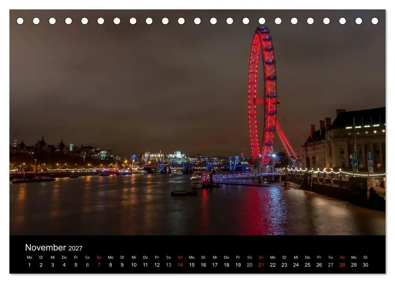 Bild: 9783569882102 | London - Nachts an der Themse (Tischkalender 2027 DIN A5 quer),...