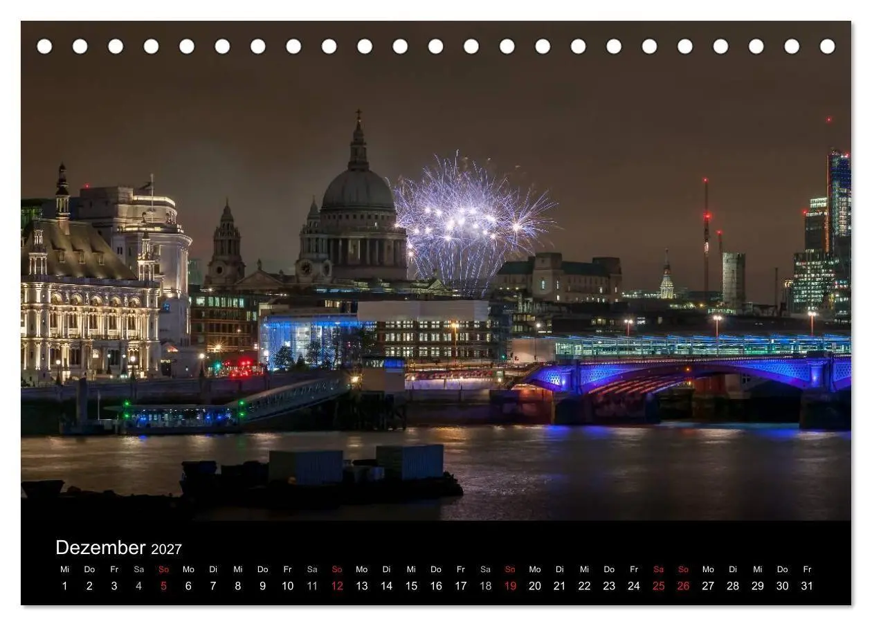 Bild: 9783569882102 | London - Nachts an der Themse (Tischkalender 2027 DIN A5 quer),...