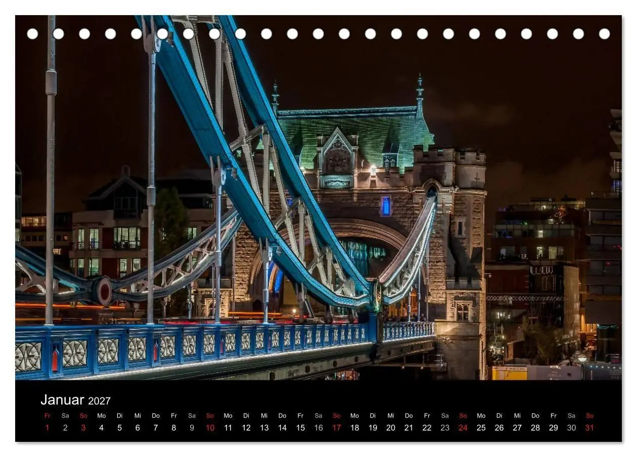 Bild: 9783569882102 | London - Nachts an der Themse (Tischkalender 2027 DIN A5 quer),...