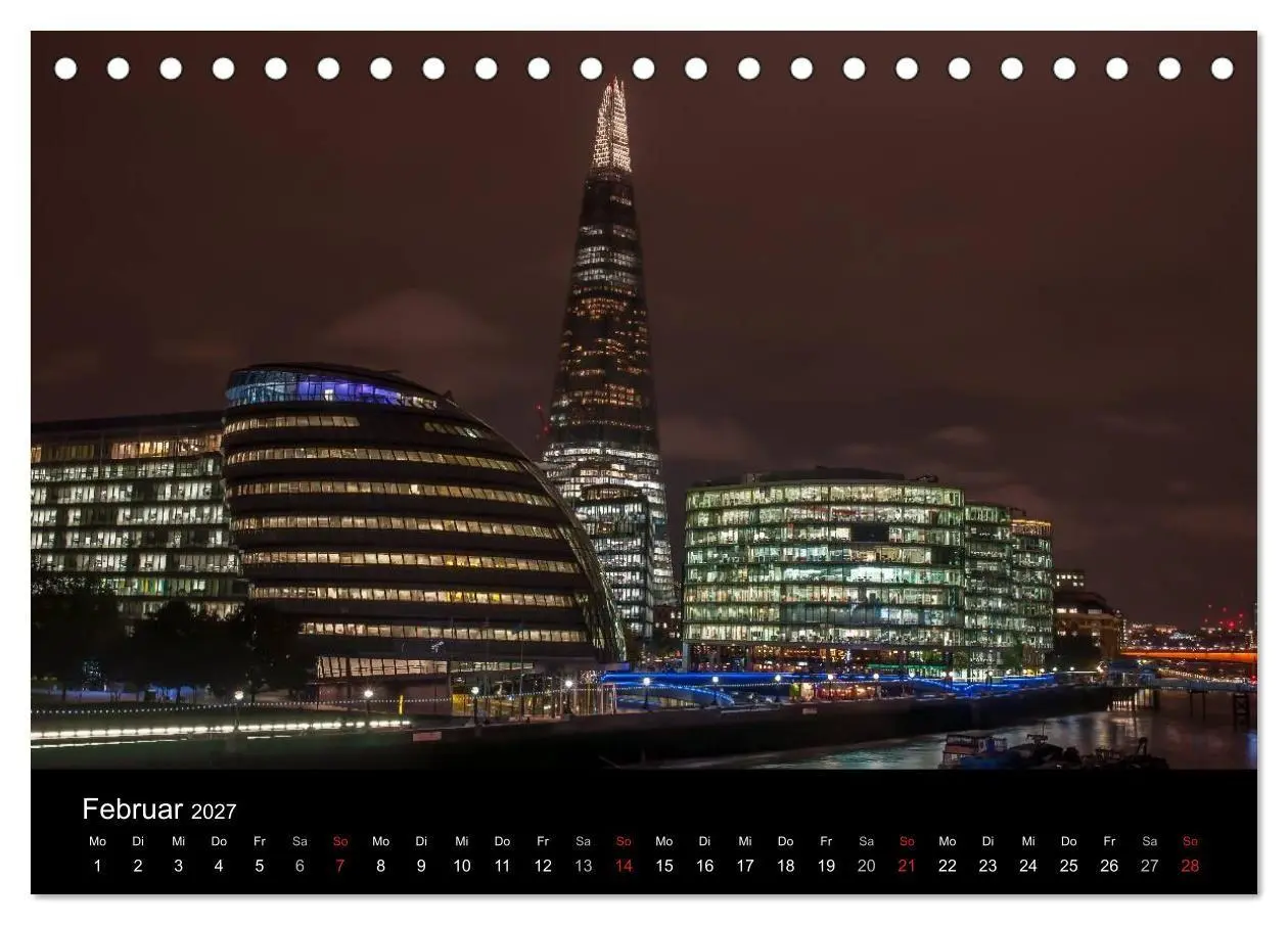 Bild: 9783569882102 | London - Nachts an der Themse (Tischkalender 2027 DIN A5 quer),...