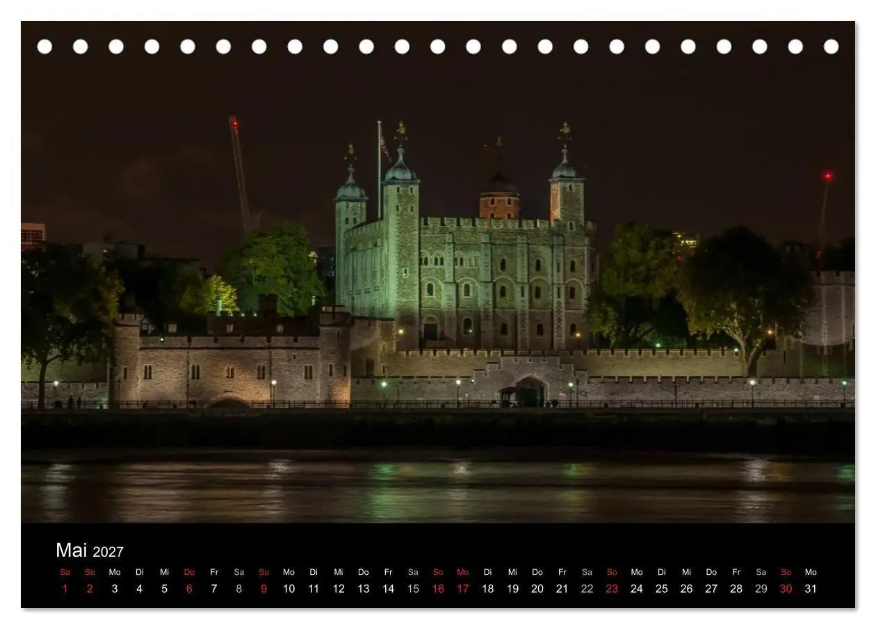 Bild: 9783569882102 | London - Nachts an der Themse (Tischkalender 2027 DIN A5 quer),...