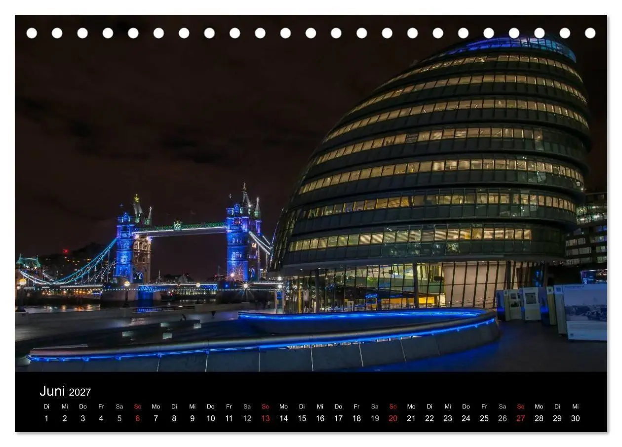 Bild: 9783569882102 | London - Nachts an der Themse (Tischkalender 2027 DIN A5 quer),...
