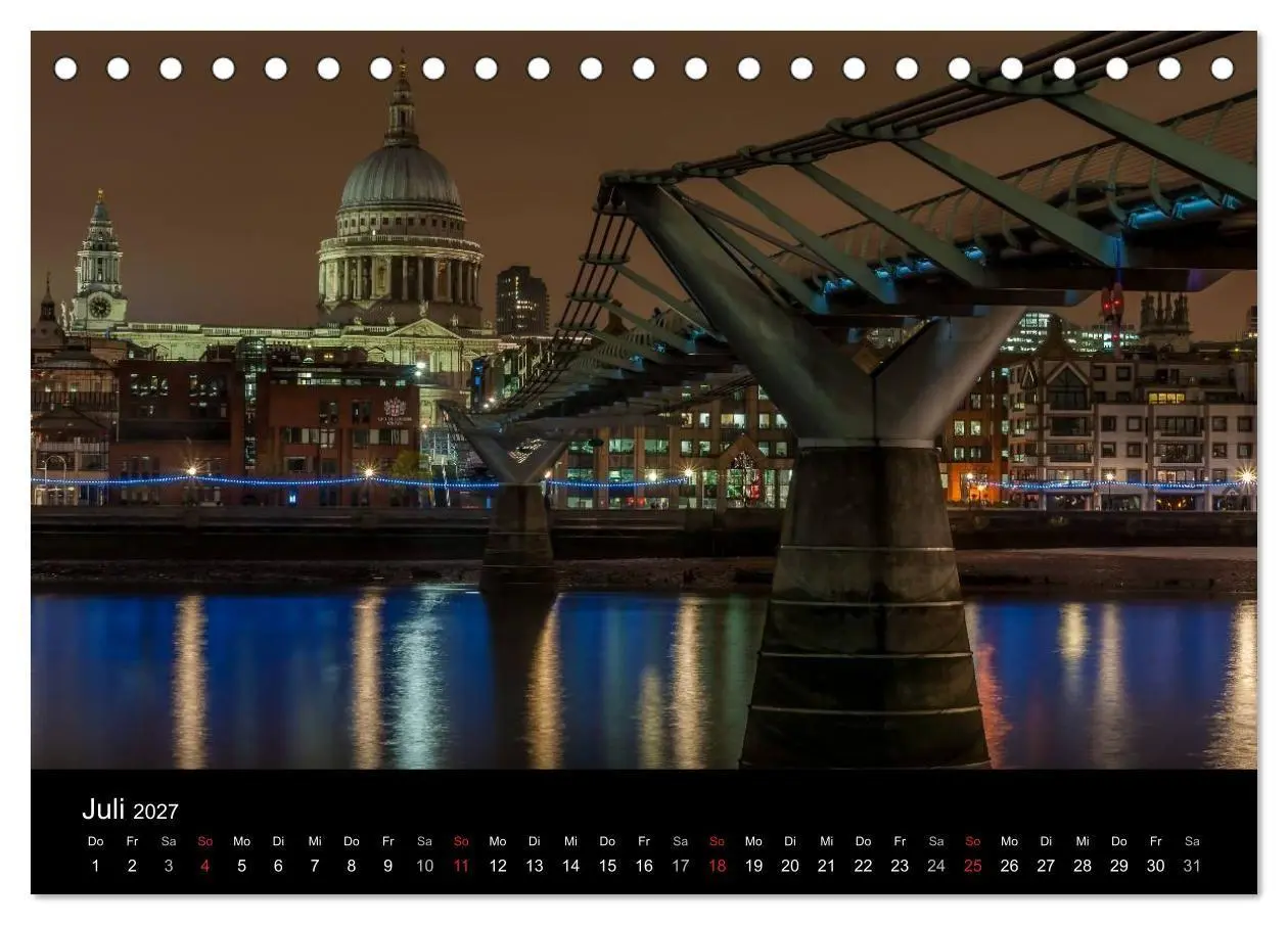 Bild: 9783569882102 | London - Nachts an der Themse (Tischkalender 2027 DIN A5 quer),...
