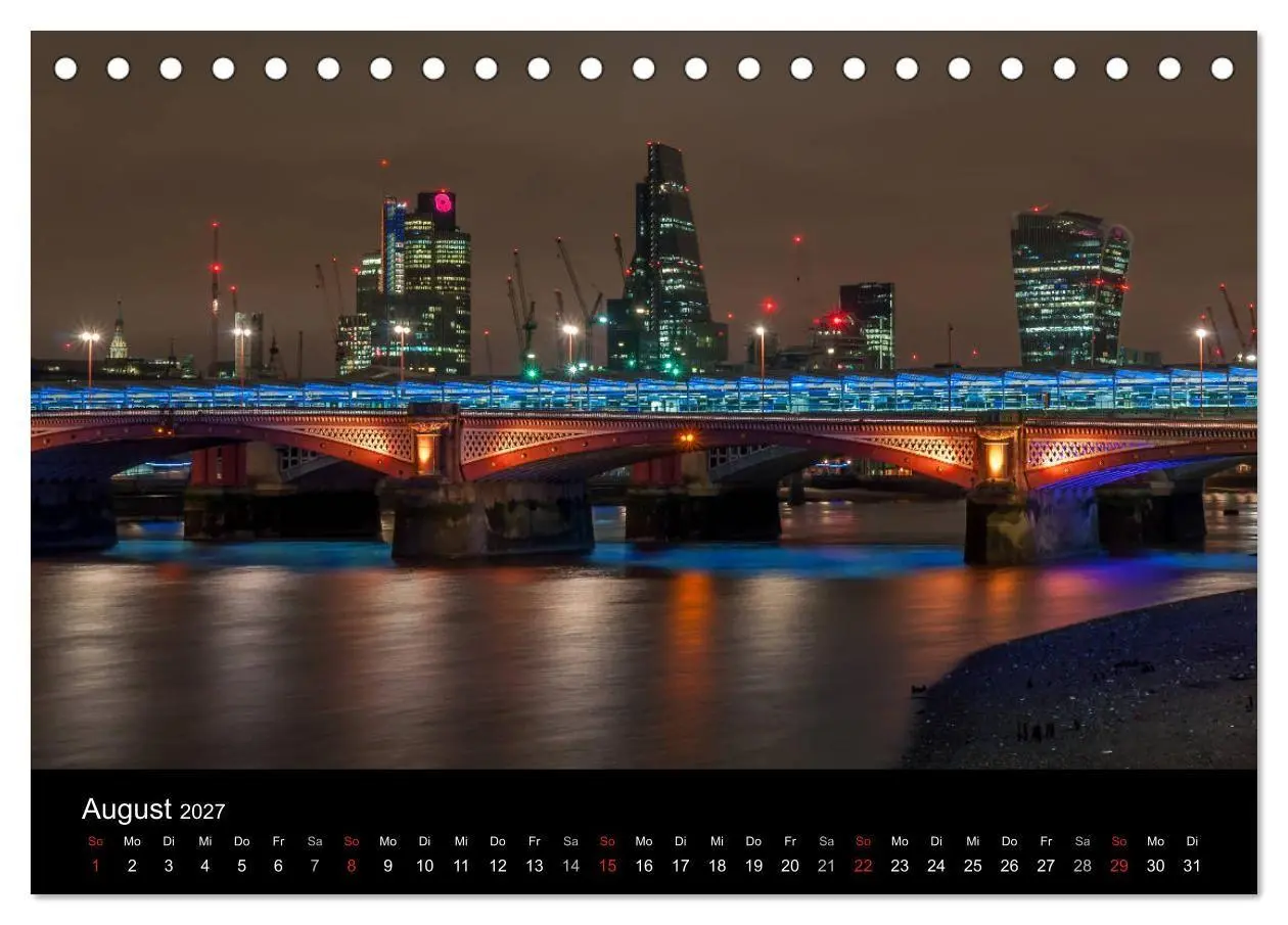 Bild: 9783569882102 | London - Nachts an der Themse (Tischkalender 2027 DIN A5 quer),...