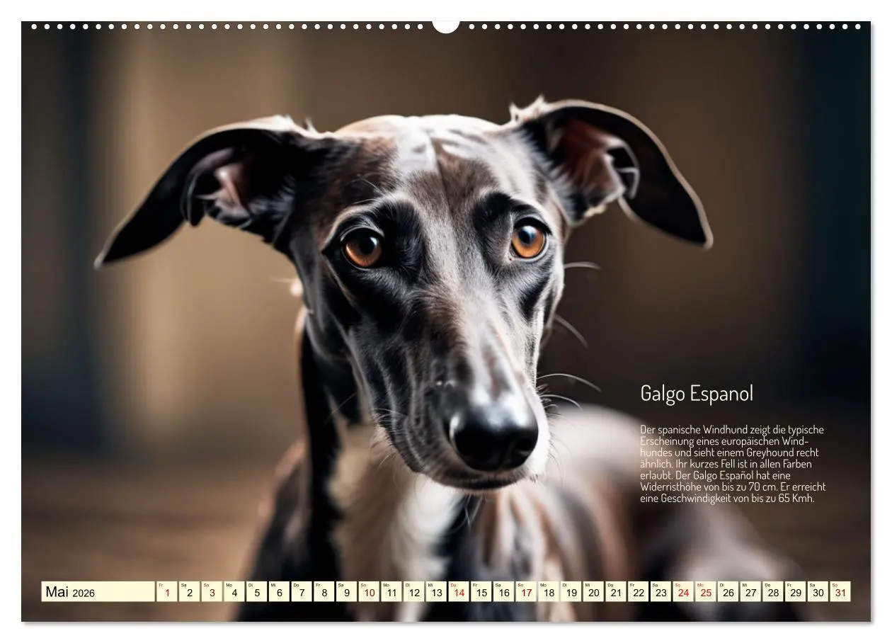 Bild: 9783457382202 | Windhunde im Portrait (Wandkalender 2026 DIN A2 quer), CALVENDO...
