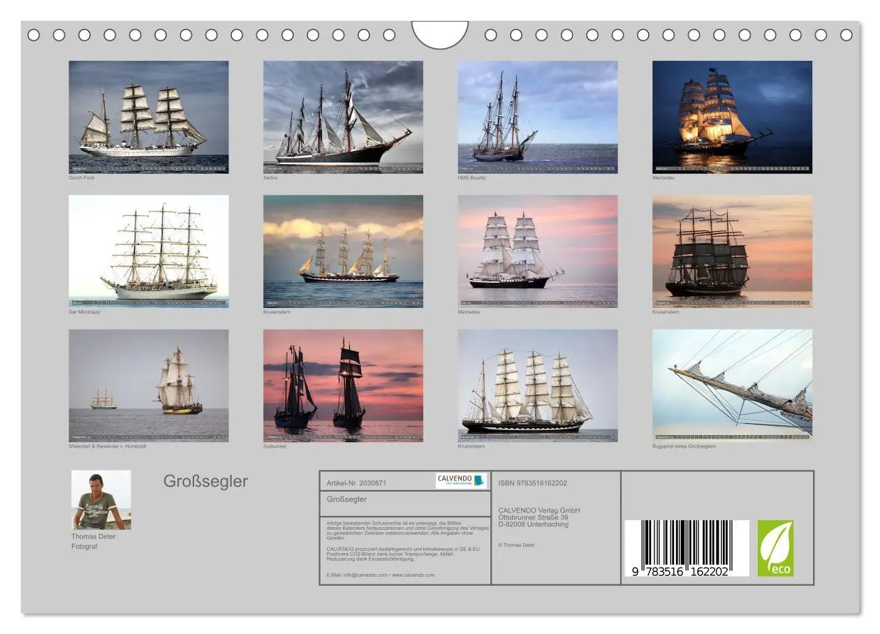 Bild: 9783516162202 | Großsegler (Wandkalender 2026 DIN A4 quer), CALVENDO Monatskalender