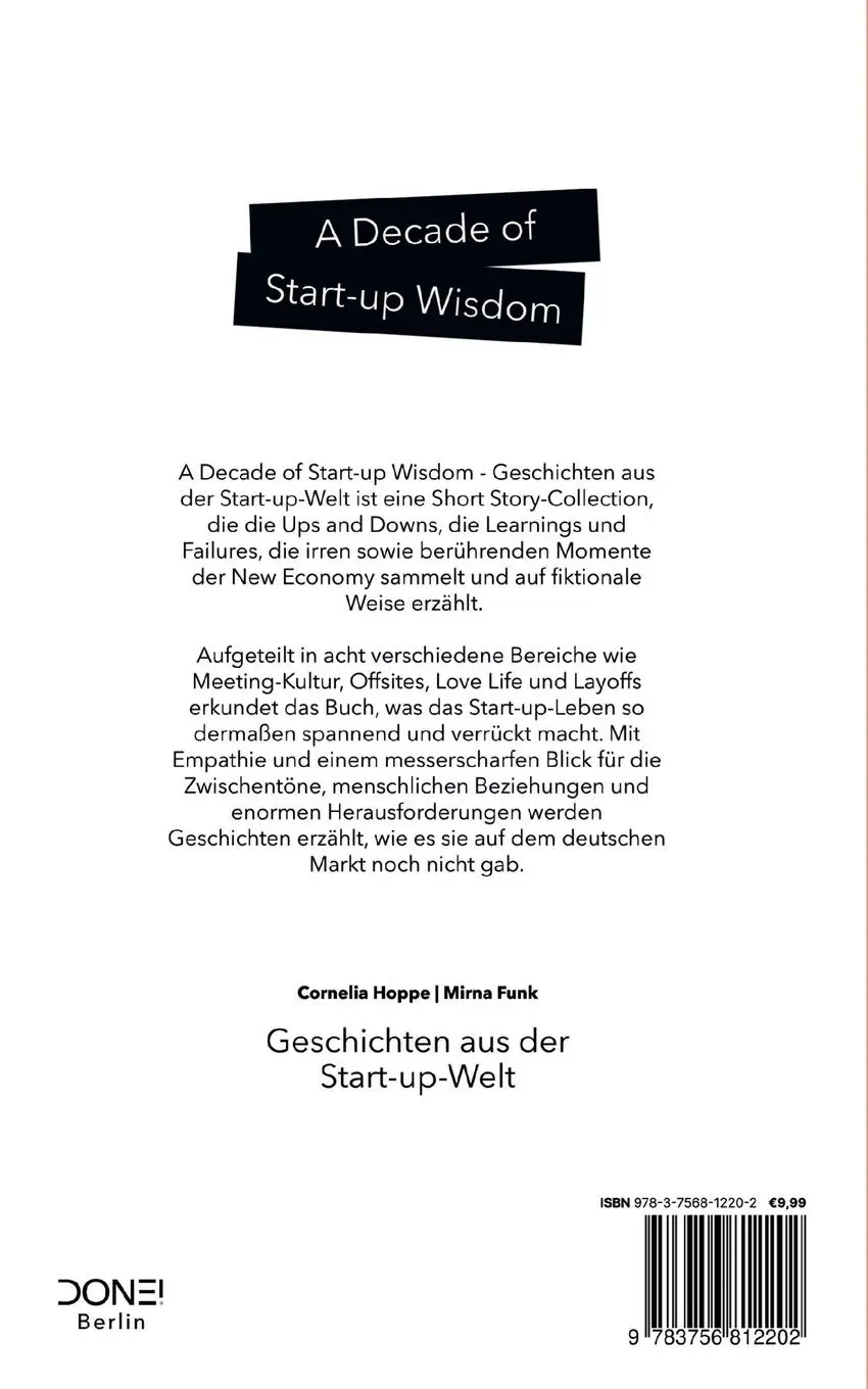 Rückseite: 9783756812202 | A Decade of Start-up Wisdom | Geschichten aus der Start-up-Welt | Buch