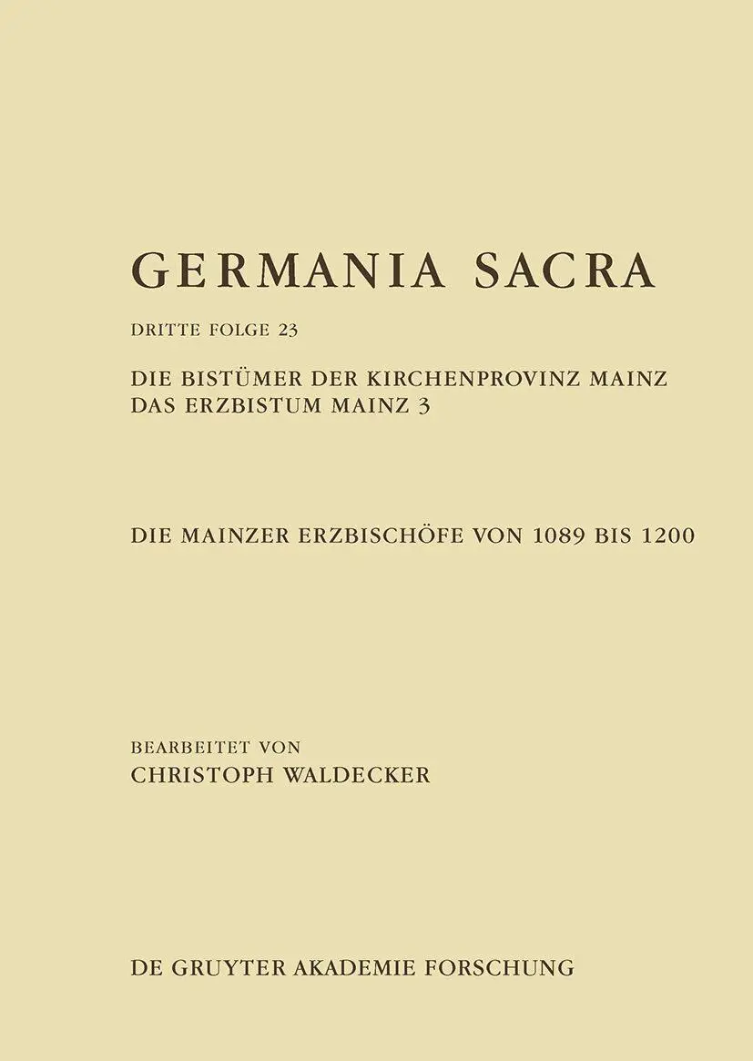 Cover: 9783111382302 | Die Bistümer der Kirchenprovinz Mainz. Das Erzbistum Mainz 3: Die...