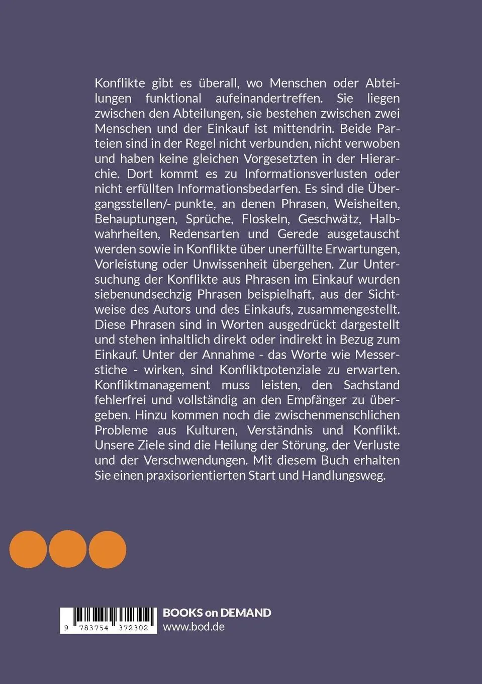 Rückseite: 9783754372302 | Konflikte aus Phrasen und Weisheiten im Einkauf | Lutz Schwalbach