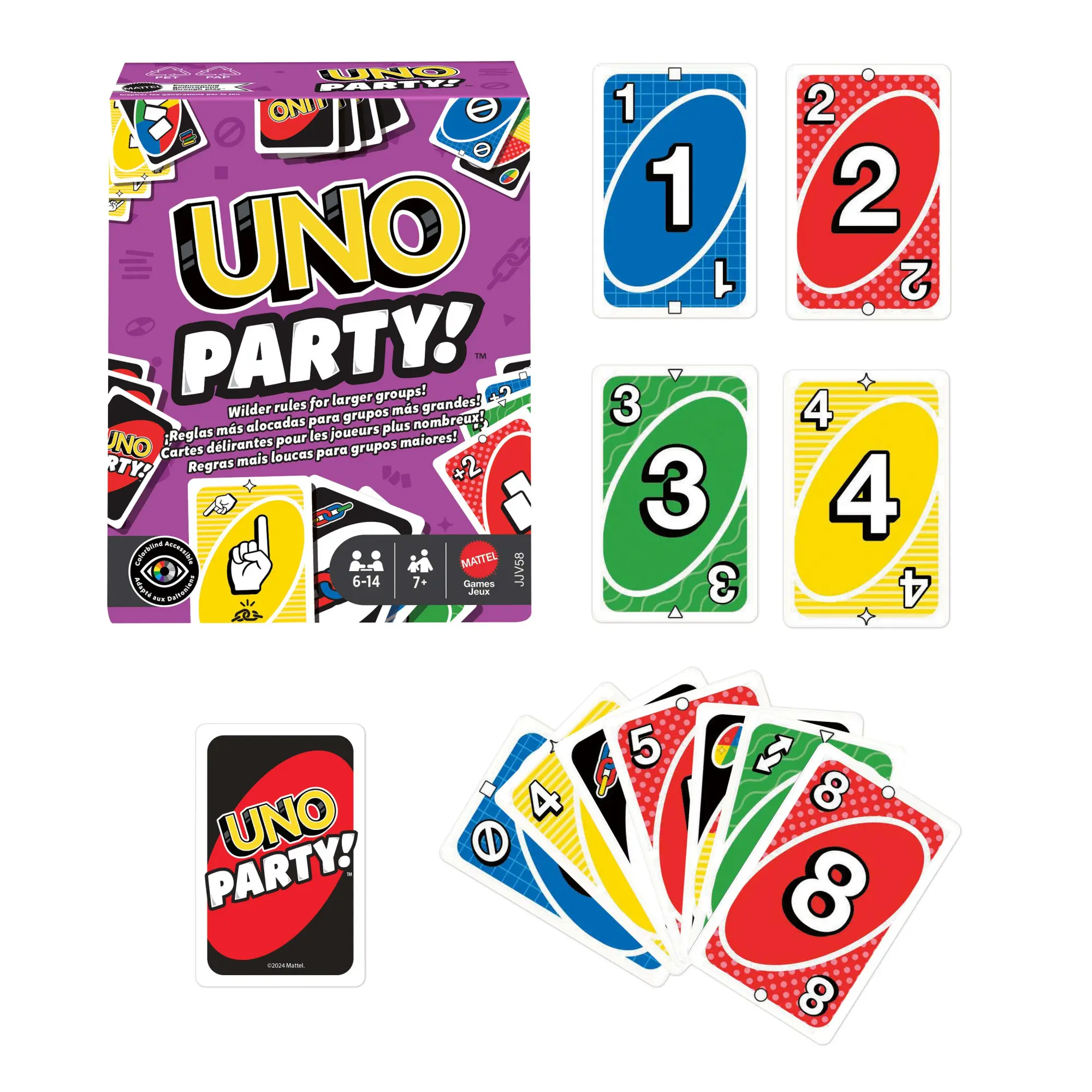Bild: 194735342402 | UNO Party | Spiel | JJV58 | Deutsch | 2025 | Mattel GmbH
