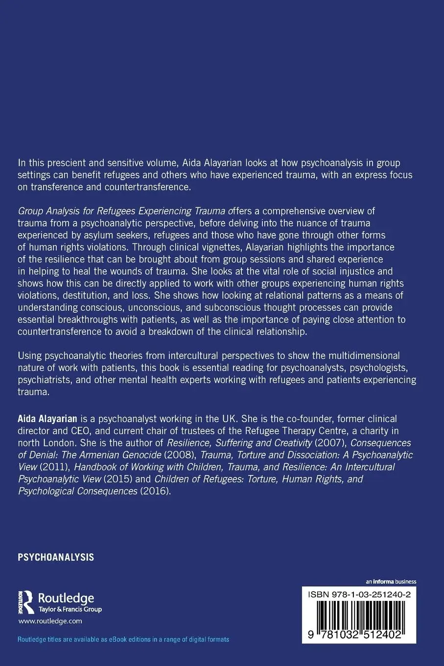 Rückseite: 9781032512402 | Group Analysis for Refugees Experiencing Trauma | Aida Alayarian