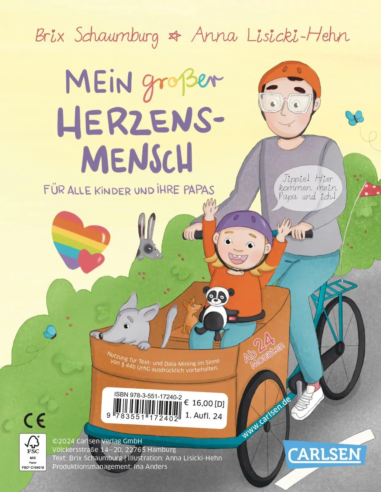 Rückseite: 9783551172402 | Mein kleiner großer Herzensmensch | Brix Schaumburg | Buch | 42 S.