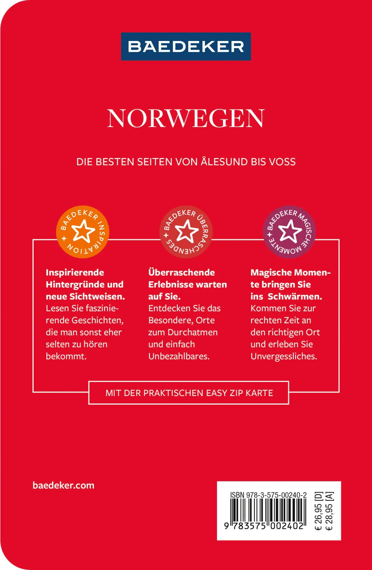 Rückseite: 9783575002402 | Baedeker Reiseführer Norwegen | mit praktischer Karte EASY ZIP | Buch