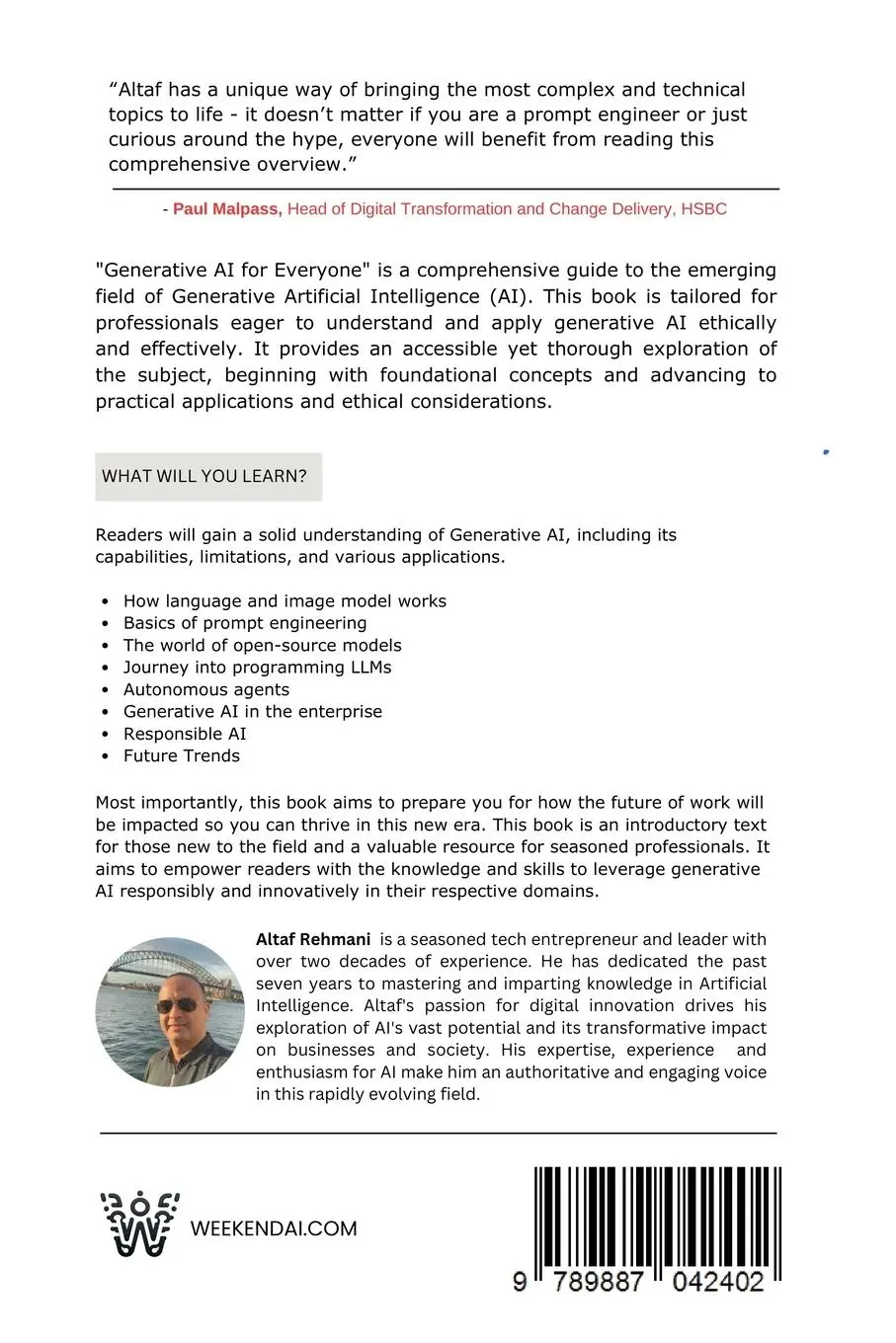 Rückseite: 9789887042402 | Generative AI for everyone | Altaf Rehmani | Taschenbuch | Englisch