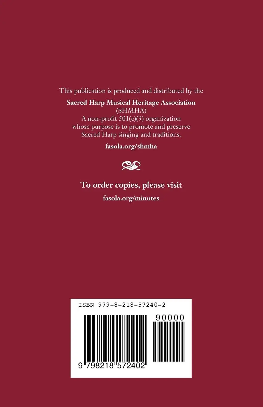 Rückseite: 9798218572402 | Sacred Harp Singings | 2024 Minutes and 2025 Directory | Judy Caudle