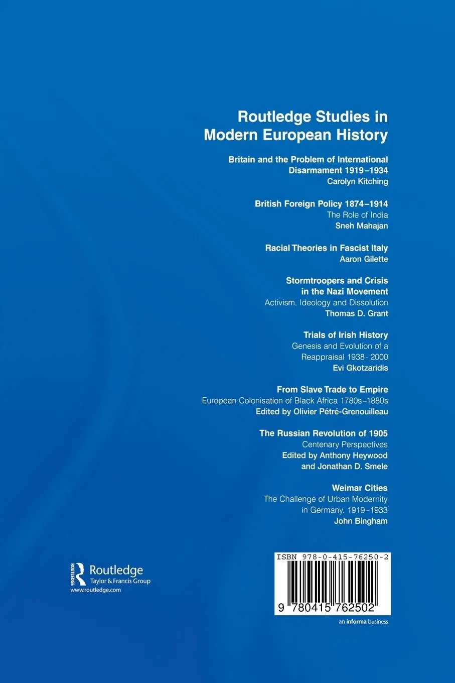 Rückseite: 9780415762502 | Weimar Cities | The Challenge of Urban Modernity in Germany, 1919-1933