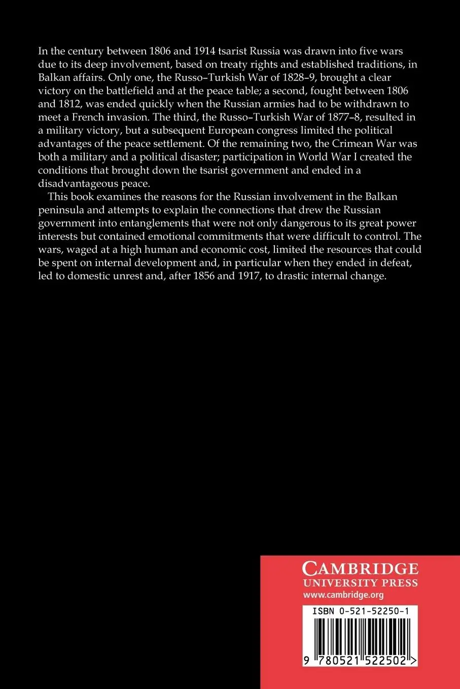 Rückseite: 9780521522502 | Russia's Balkan Entanglements, 1806 1914 | Barbara Jelavich | Buch