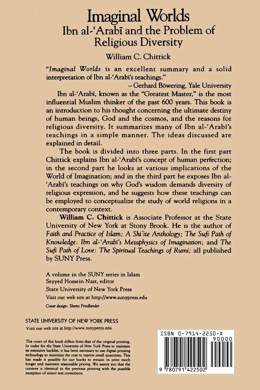 Rückseite: 9780791422502 | Imaginal Worlds | Ibn al-¿Arab¿ and the Problem of Religious Diversity