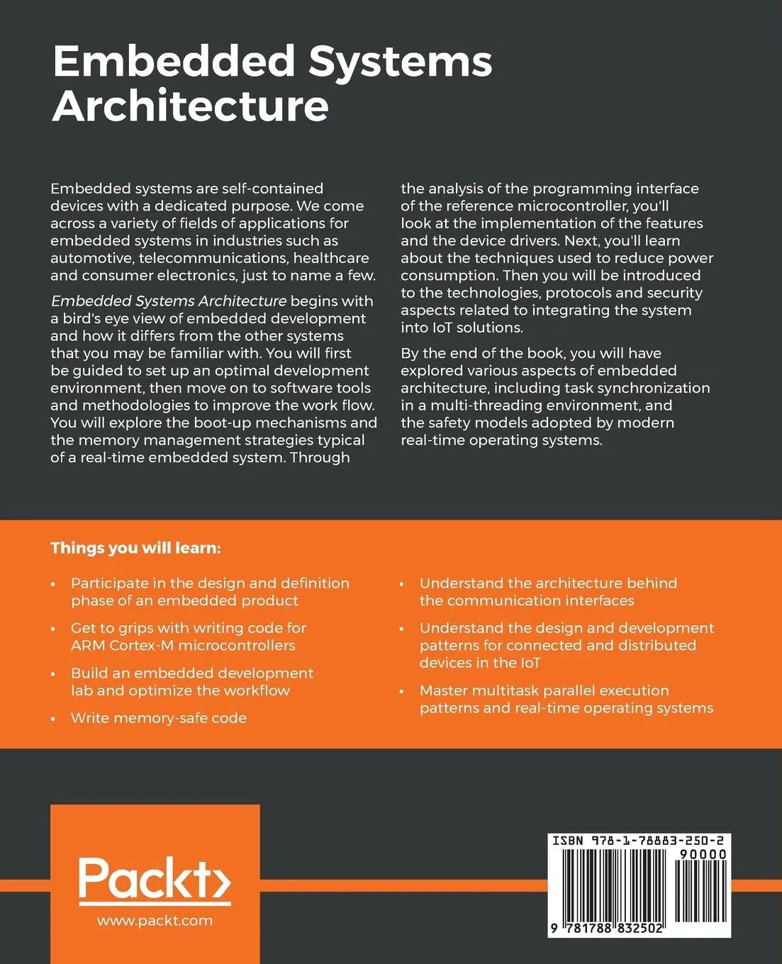 Rückseite: 9781788832502 | Embedded Systems Architecture | Daniele Lacamera | Taschenbuch | 2018