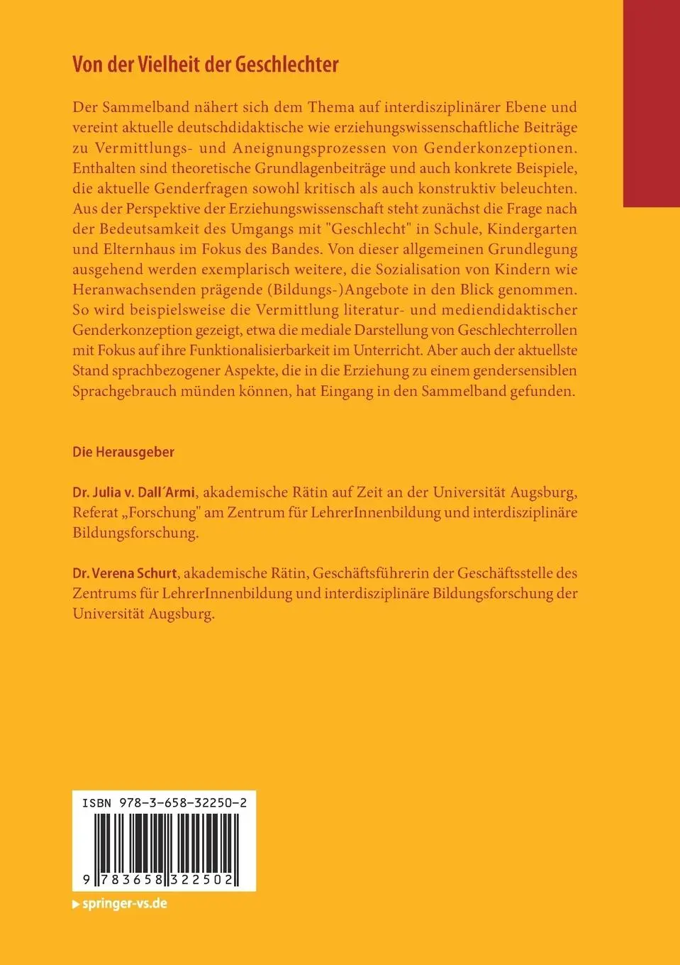 Rückseite: 9783658322502 | Von der Vielheit der Geschlechter | Julia v. Dall'Armi (u. a.) | Buch