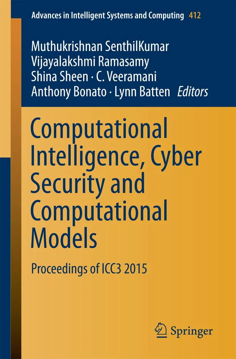 Cover: 9789811002502 | Computational Intelligence, Cyber Security and Computational Models