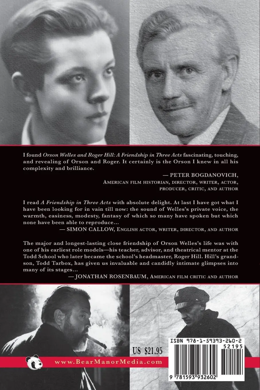 Rückseite: 9781593932602 | Orson Welles and Roger Hill | A Friendship in Three Acts | Todd Tarbox