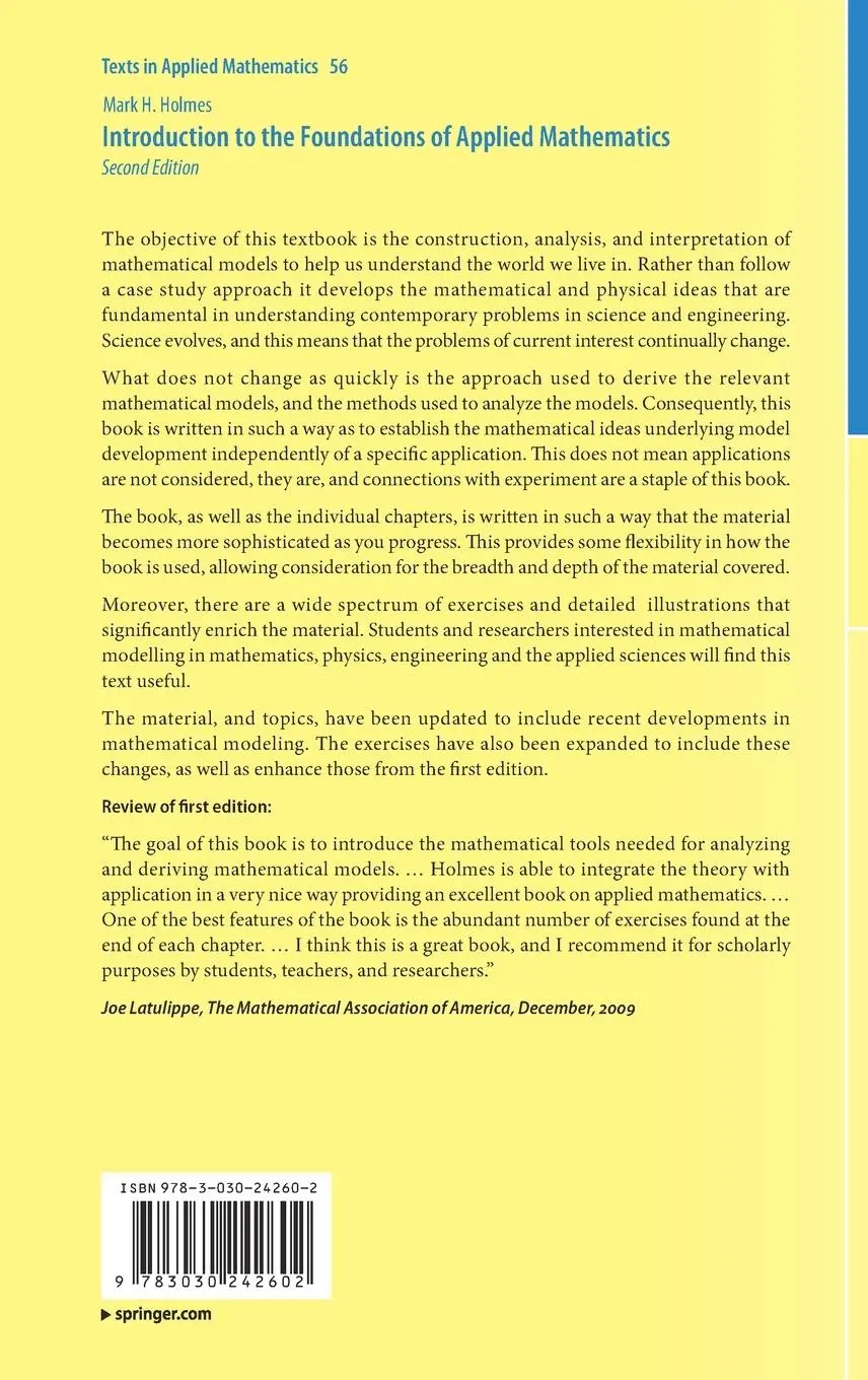 Rückseite: 9783030242602 | Introduction to the Foundations of Applied Mathematics | Holmes | Buch