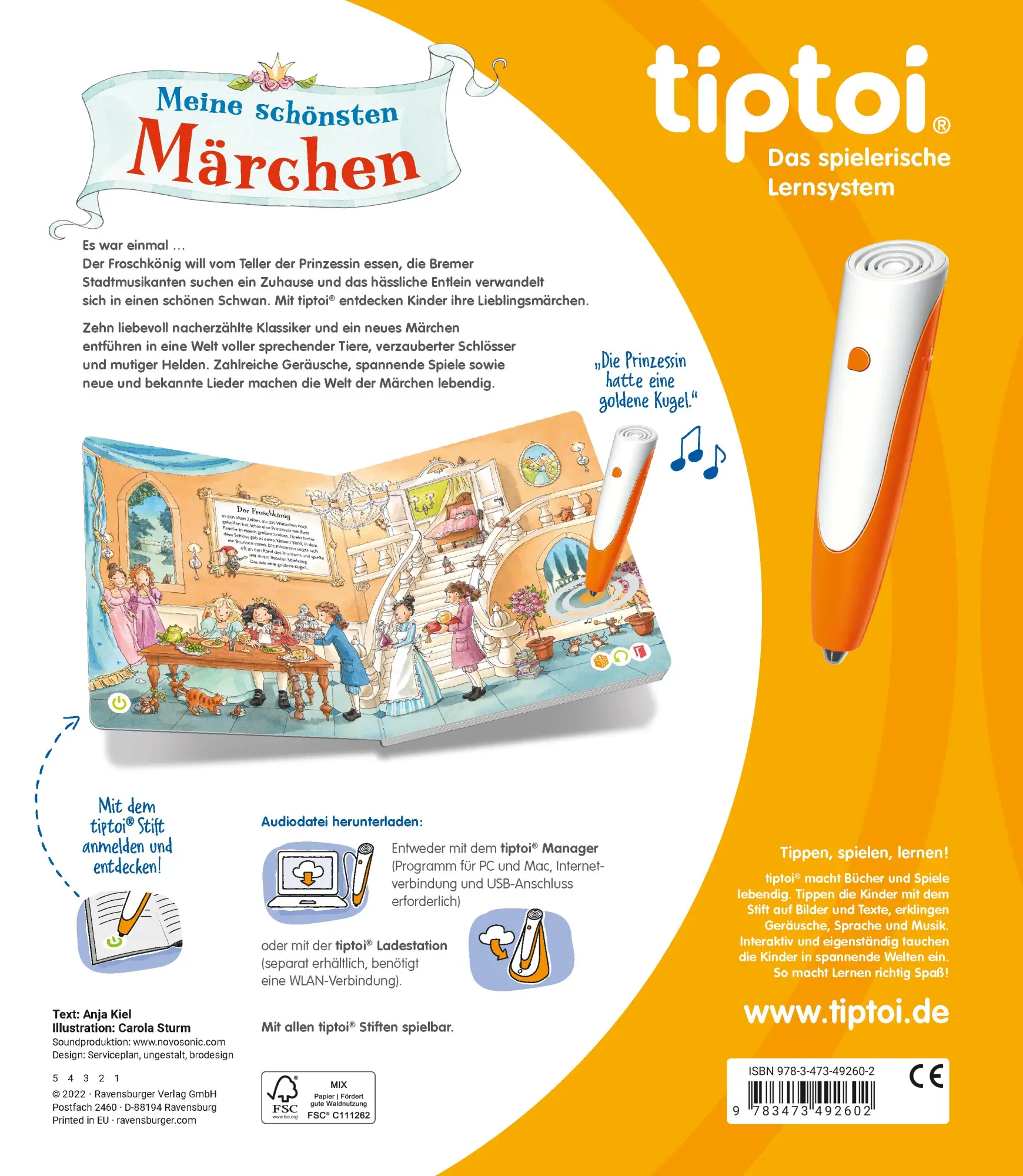 Rückseite: 9783473492602 | tiptoi® Meine schönsten Märchen | Anja Kiel | Buch | tiptoi® | 24 S.