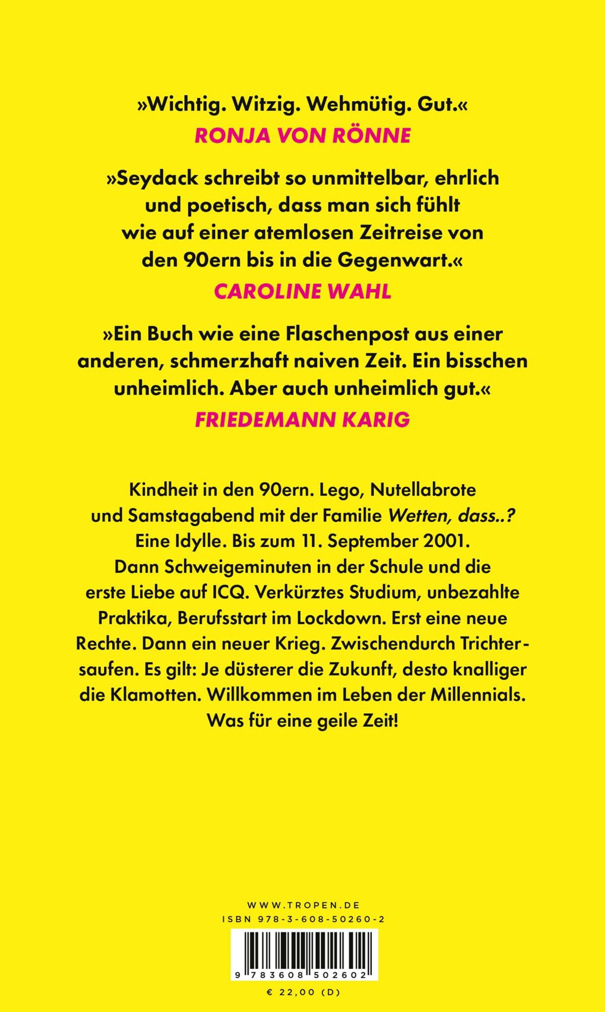 Rückseite: 9783608502602 | Geile Zeit | Autobiographie einer Generation | Niclas Seydack | Buch