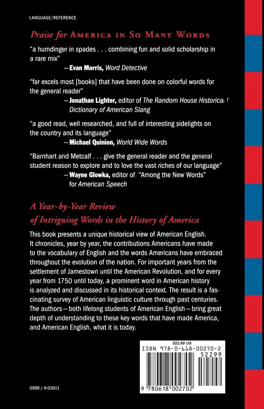 Rückseite: 9780618002702 | America in So Many Words | Words That Have Shaped America | Buch